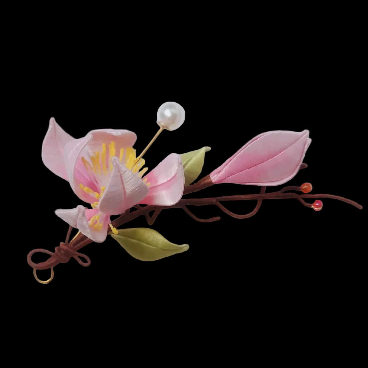 Magnolia Handmade Brooch - Silk Brooch(Chanhua)