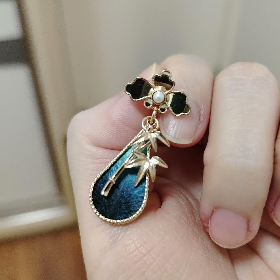 Orecchini a Goccia d'Acqua Personalizzati - Orecchini in Seta (Ronghua)