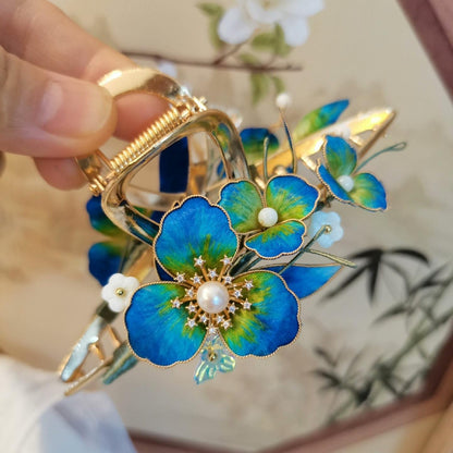 Fermaglio Iris su Misura - Fermaglio in Seta (Ronghua)