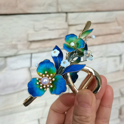 Fermaglio Iris su Misura - Fermaglio in Seta (Ronghua)