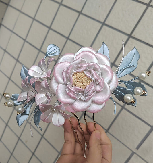 Forcina su Misura a Forma di Fiore - Forcina di Seta (Chanhua)