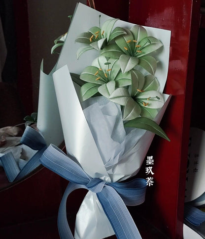 Mazzo di fiori personalizzato Lily - Mazzo di fiori in seta (Chanhua)