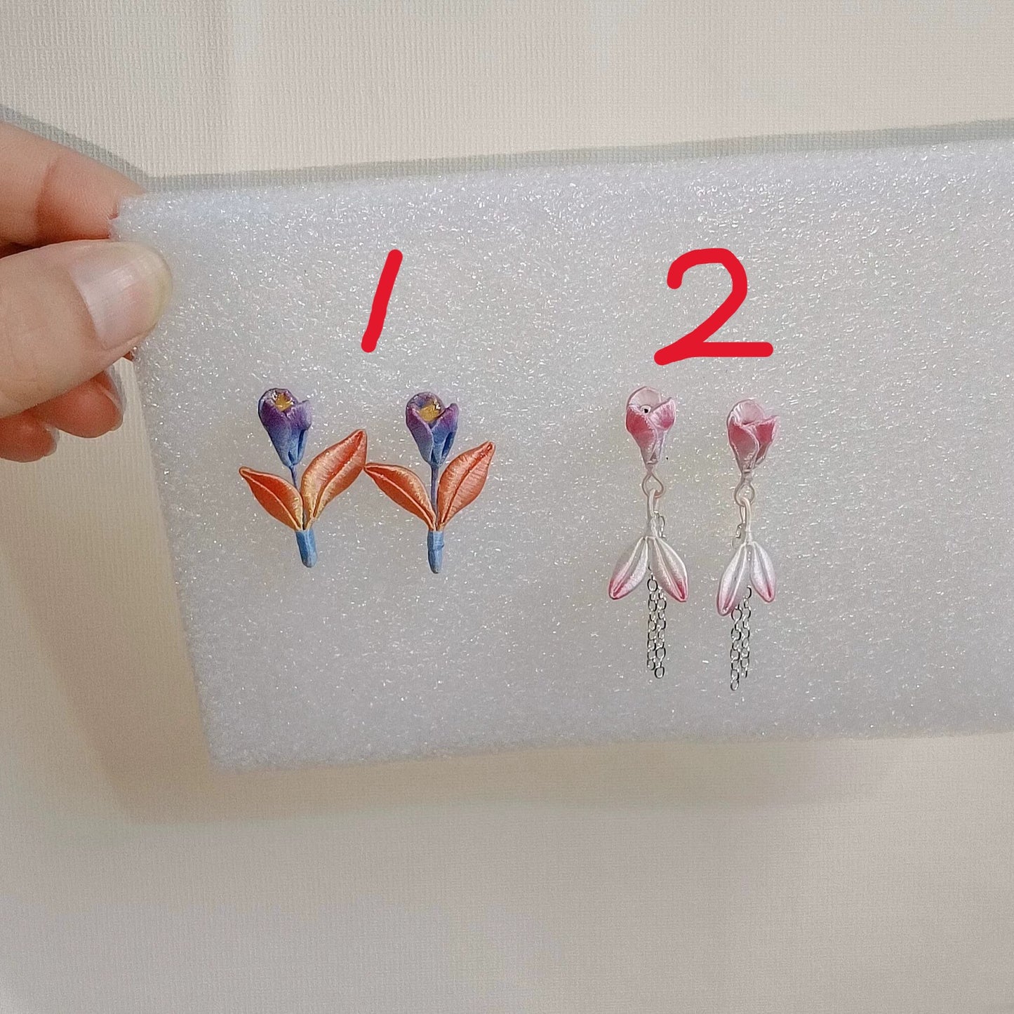 Handmade Chanhua Flower Drop Earrings