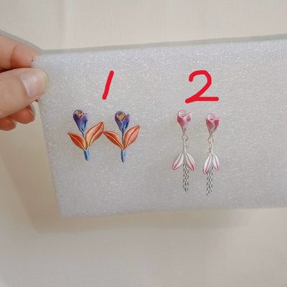 Handmade Chanhua Flower Drop Earrings