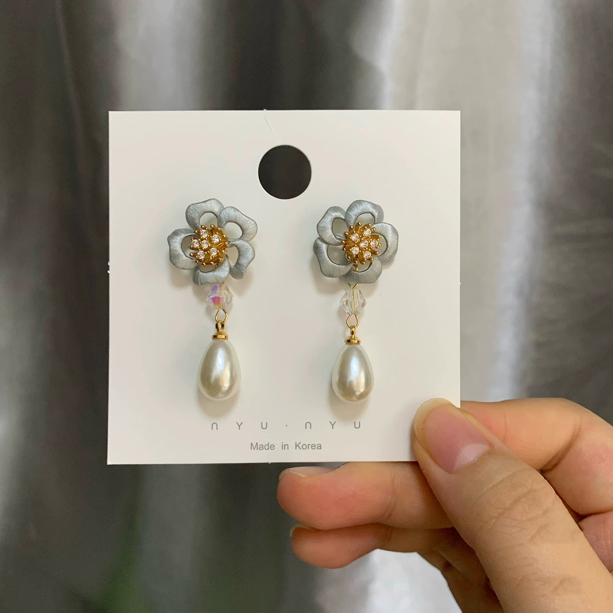 Orecchini floreali Chanhua fatti a mano - Ganci in argento S925