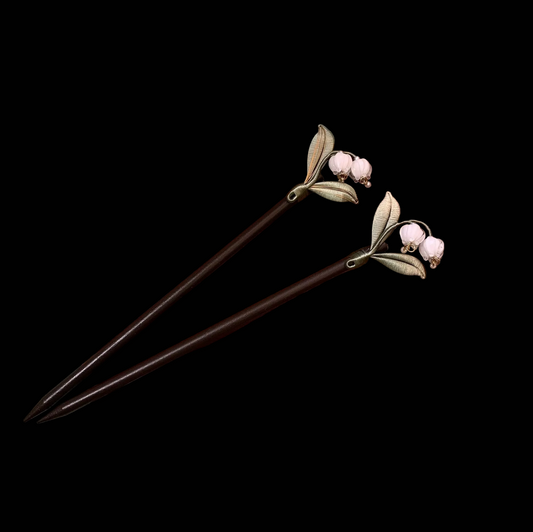 Spilla artigianale Chanhua Mughetto - Spilla a fiore in filo con campanule di vetro