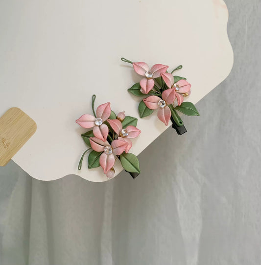 Pettine per capelli fatto a mano Chanhua Bougainvillea - Accessorio per capelli con fiori di filo