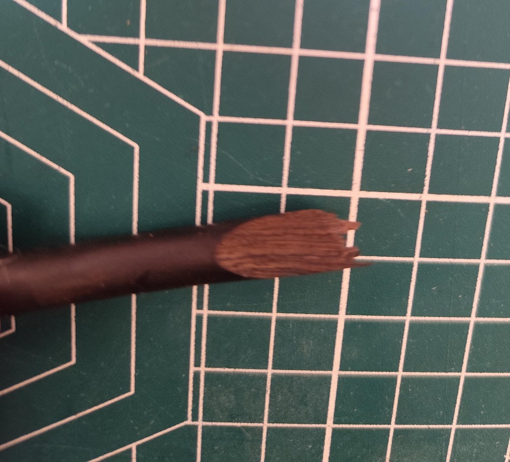 Fractured Ebony Hair Stick – Showing High-Density Wood Core