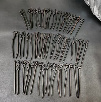 Natural Ebony Wooden Hair Sticks for Elegant Hairstyles – Set of Handmade Pins