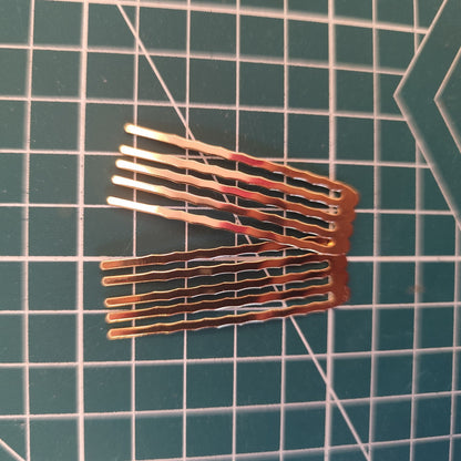 Pettine per capelli in metallo piccolo ondulato a 5 punte | Base fai da te e pettine laterale sicuro/2 pettini per capelli