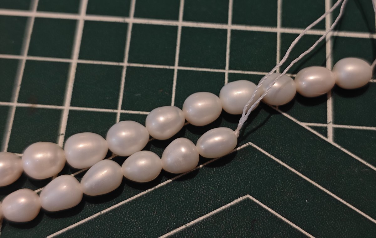 Natural Freshwater Rice Pearls, 6–7mm Beads, 36.5cm Strand
