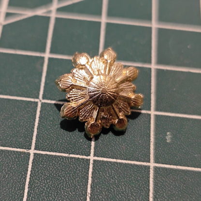 MF002  16mm Metal Snowflake Flower Center Embellishment - Rhinestone & Pearl Charm for DIY Jewelry, Ronghua & Craft Accessories
