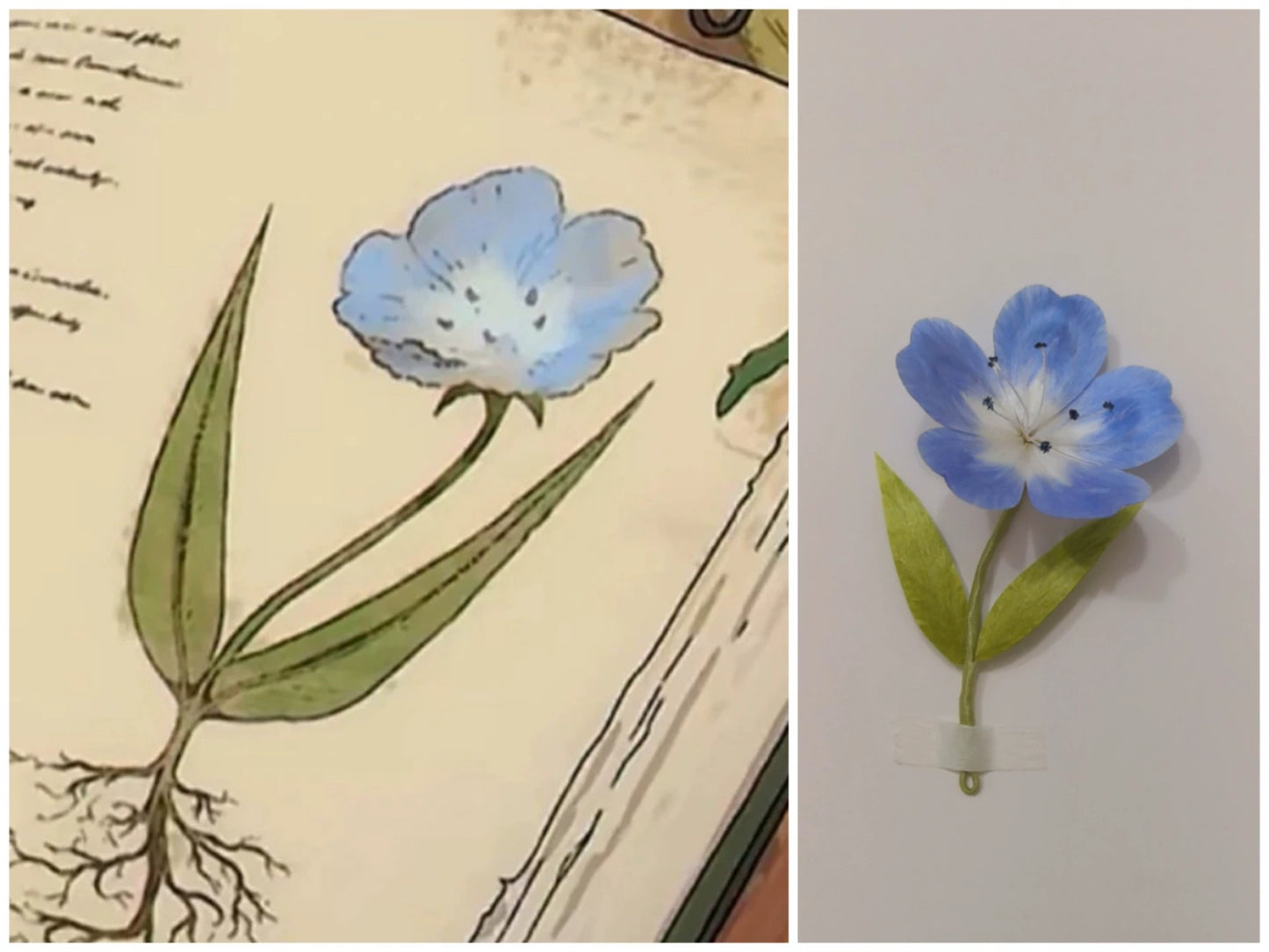 Fermaglio per capelli fiore Soujourn Ronghua fatto a mano | Copricapo fiore di clematide blu in velluto souvenir di Frieren