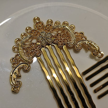 Copper 5-Prong Plum Blossom Hair Comb – 60×45mm