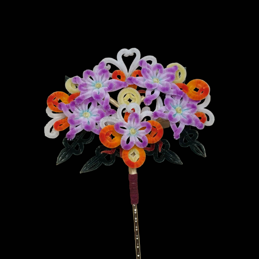 Handmade Ronghua Money Tree Hair Pin - Palace Museum Style Mulberry Silk Velvet Flower