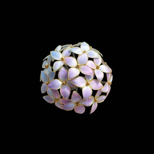 Handmade Ronghua Hydrangea Ball Hairpin - Mulberry Silk Velvet Flower Hair Pin