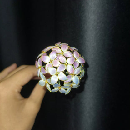 Épingle à cheveux faite à la main Ronghua Boule d'hortensia - Pince à cheveux fleur en velours de soie de mûrier