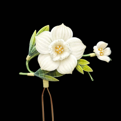 Handmade Ronghua Camellia Hairpin - Natural Silk Flower Hair Accessory