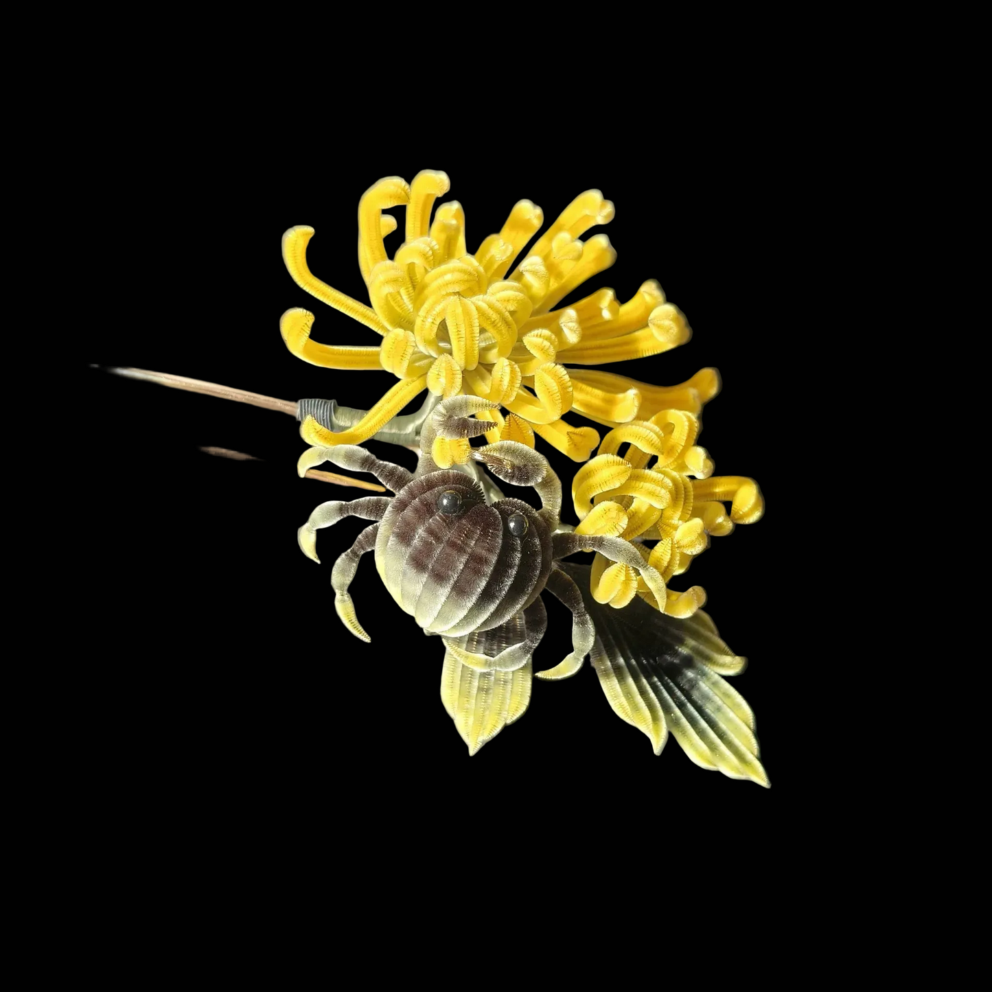 Épingle à cheveux faite main en chrysanthème de Ronghua - Accessoire de cheveux en fleur de soie naturelle