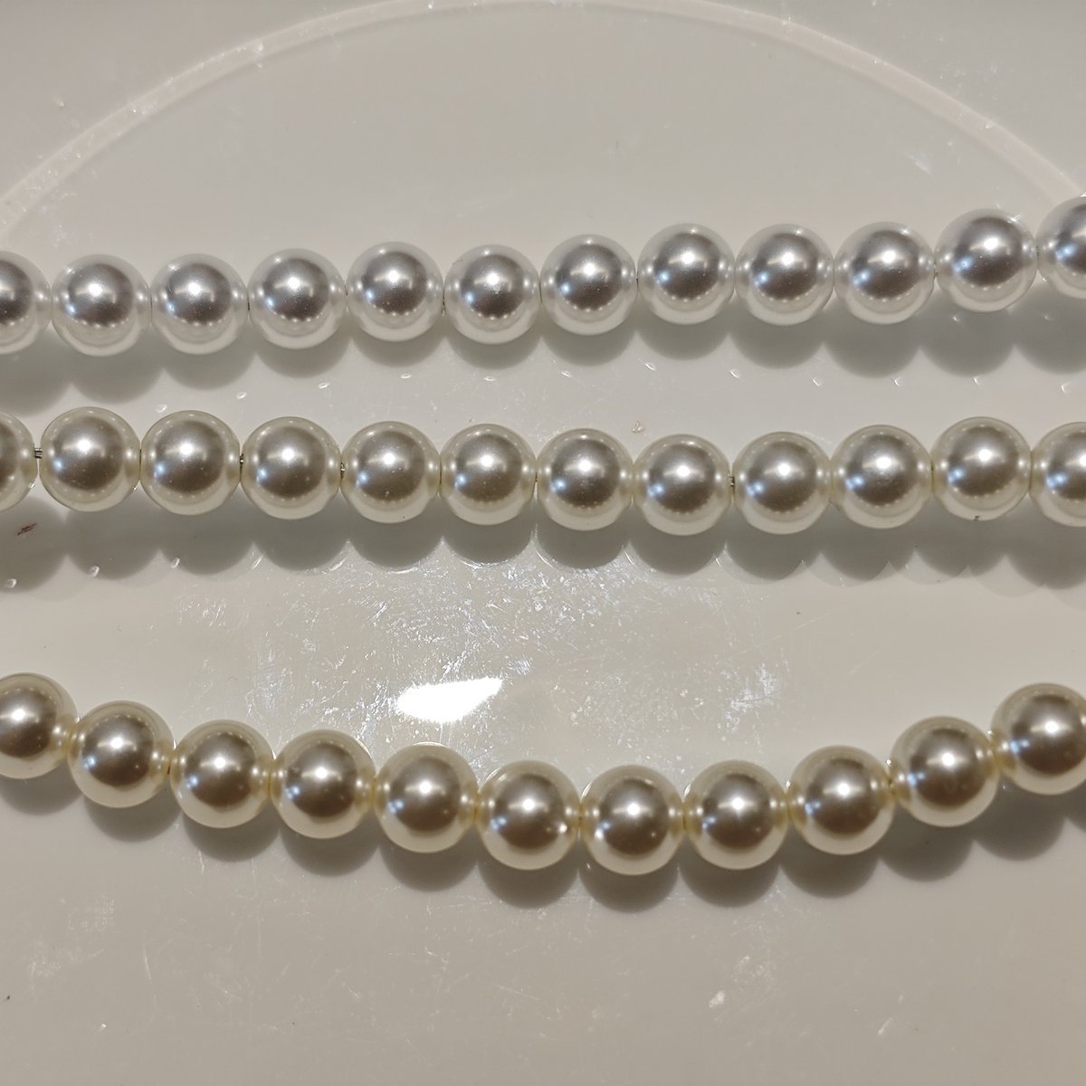 White Series Glass Pearl Beads Strands - Premium Imitation Pearls for DIY Jewelry Making