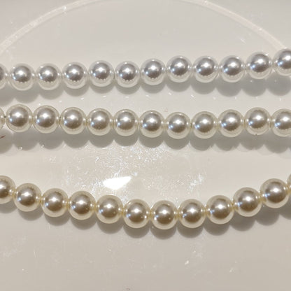 White Series Glass Pearl Beads Strands - Premium Imitation Pearls for DIY Jewelry Making