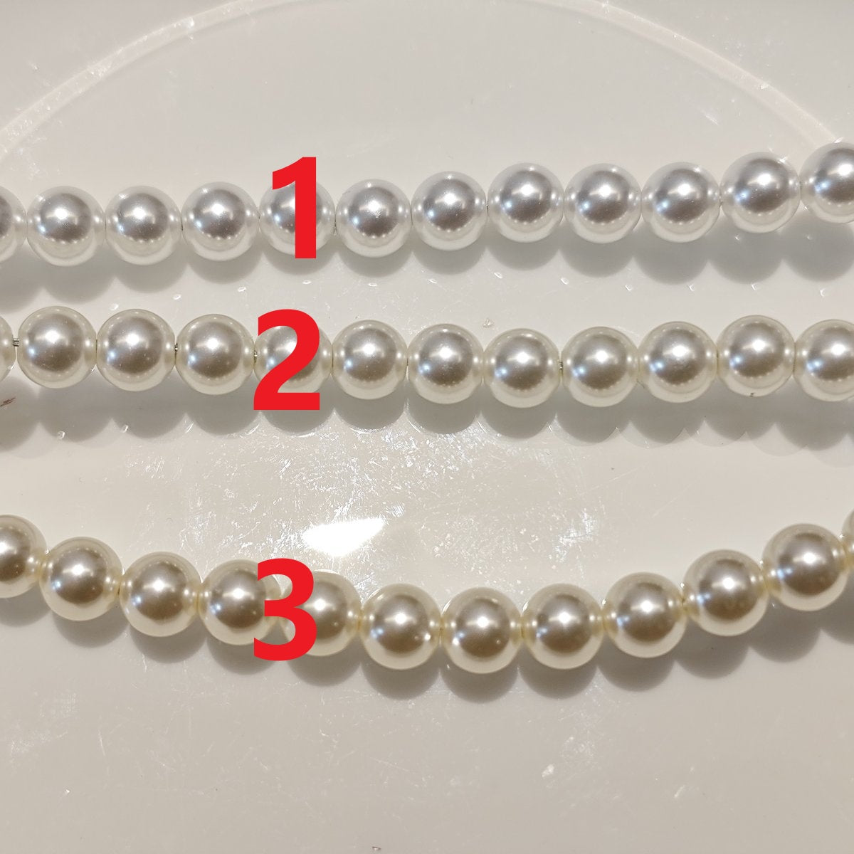 White Series Glass Pearl Beads Strands - Premium Imitation Pearls for DIY Jewelry Making
