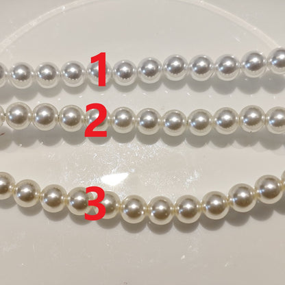 White Series Glass Pearl Beads Strands - Premium Imitation Pearls for DIY Jewelry Making