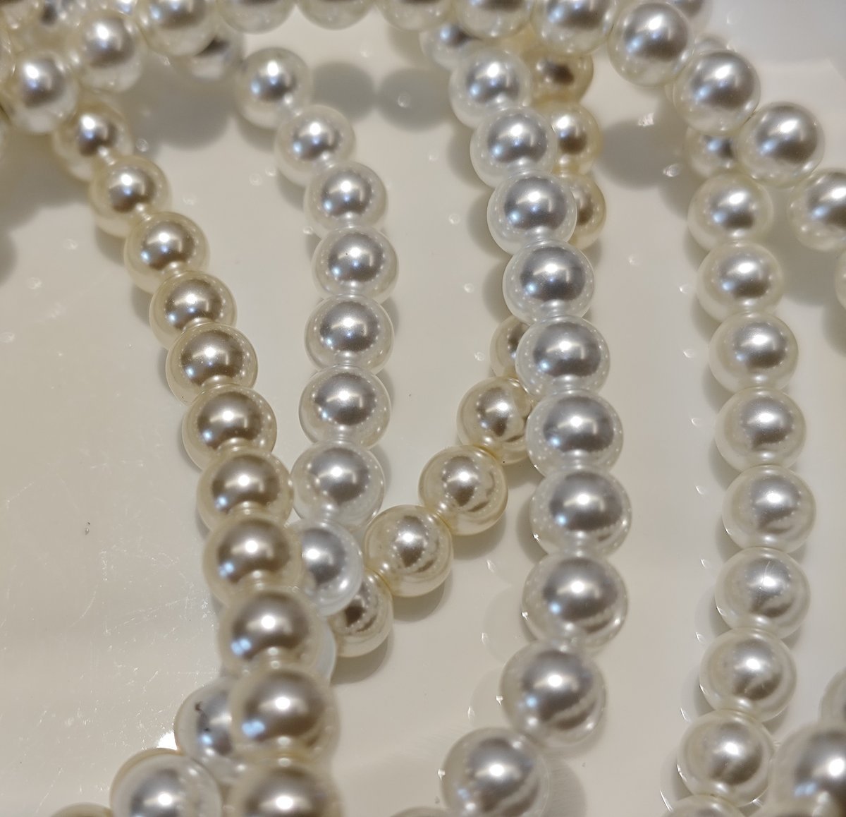 White Series Glass Pearl Beads Strands - Premium Imitation Pearls for DIY Jewelry Making