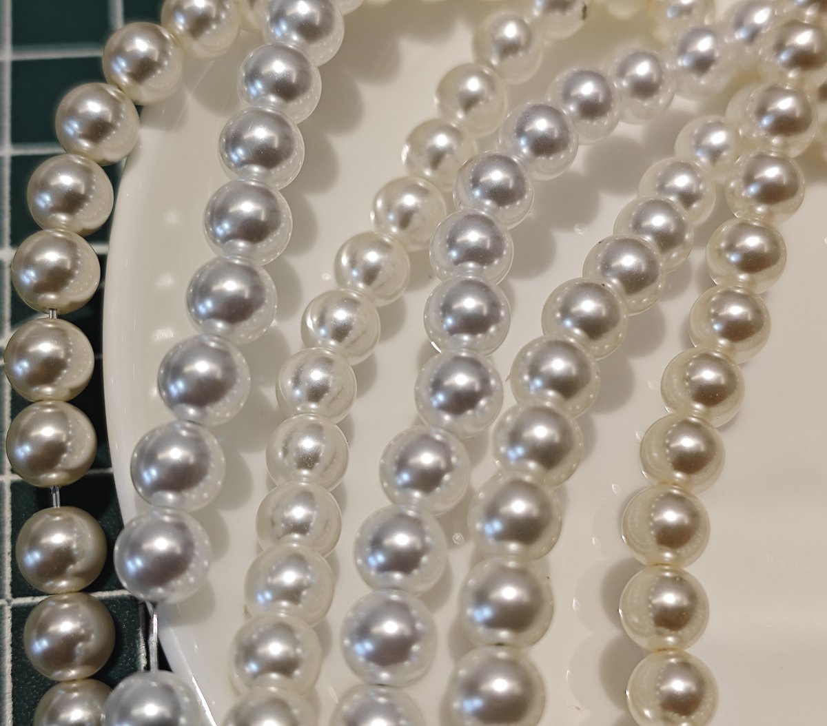 White Series Glass Pearl Beads Strands - Premium Imitation Pearls for DIY Jewelry Making