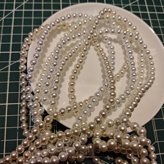 White Series Glass Pearl Beads Strands - Premium Imitation Pearls for DIY Jewelry Making