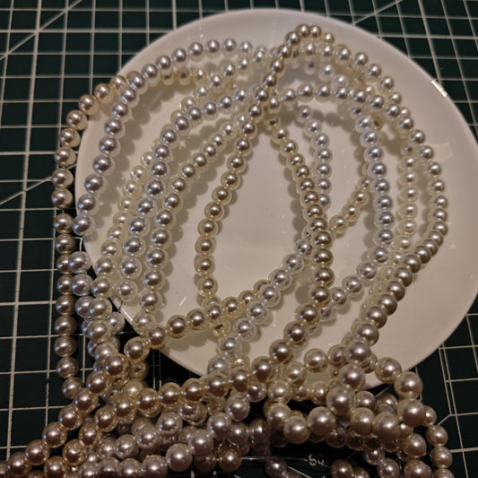 White Series Glass Pearl Beads Strands - Premium Imitation Pearls for DIY Jewelry Making