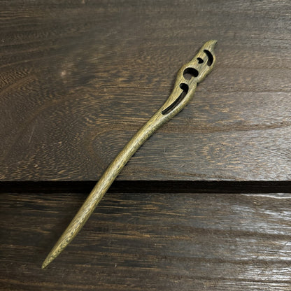 Natural Green Sandalwood Hair Stick Set - Premium Heartwood Designs #18cm绿檀