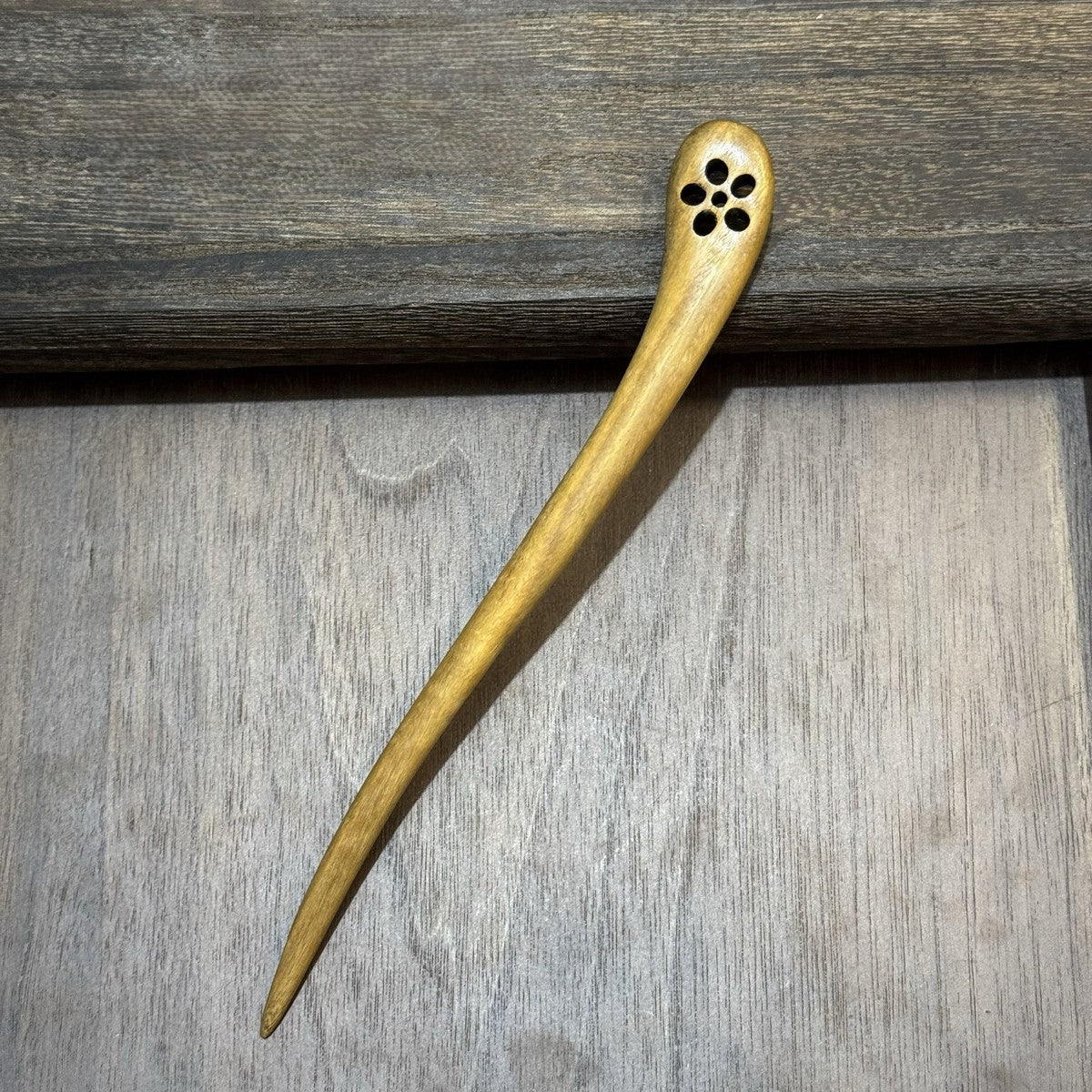 Natural Green Sandalwood Hair Stick Set - Premium Heartwood Designs #18cm绿檀